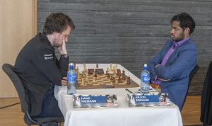 GM Hans Niemann - GM Arjun Eirigaisi photo: Lars O Hedlund